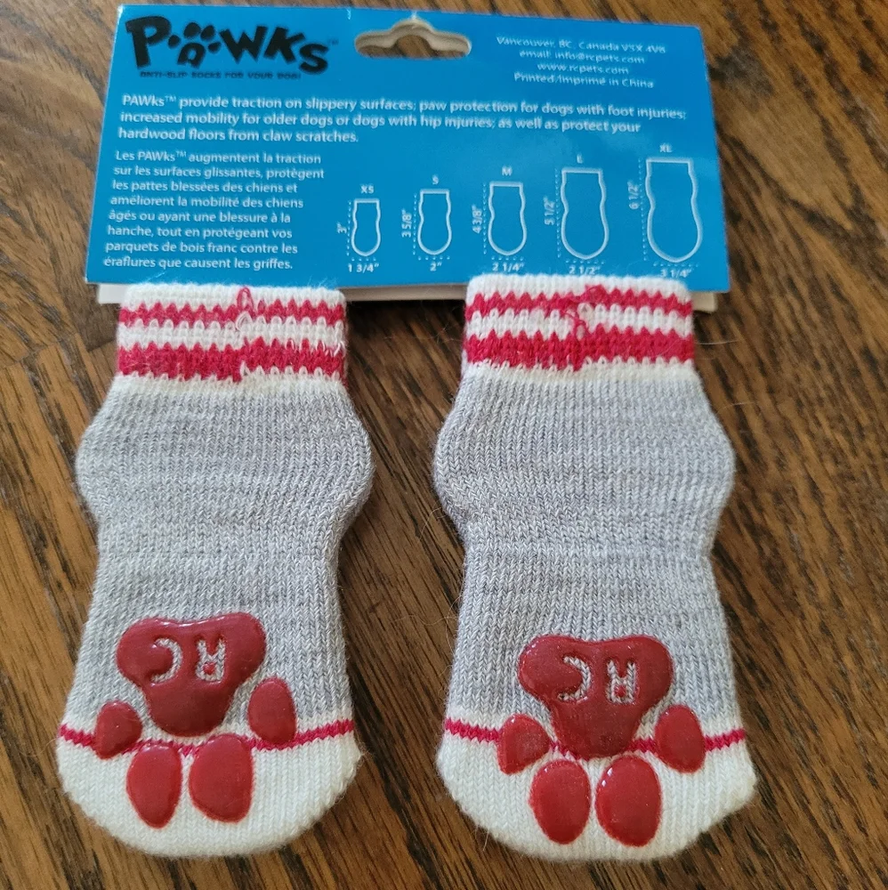 NEW XS sock monkey themed dog socks with grips